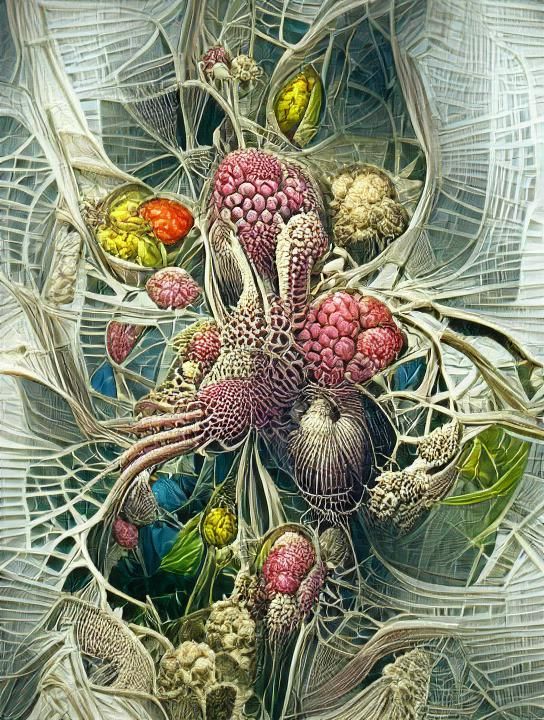 Detailed Botanical Illustration in Haeckel Style