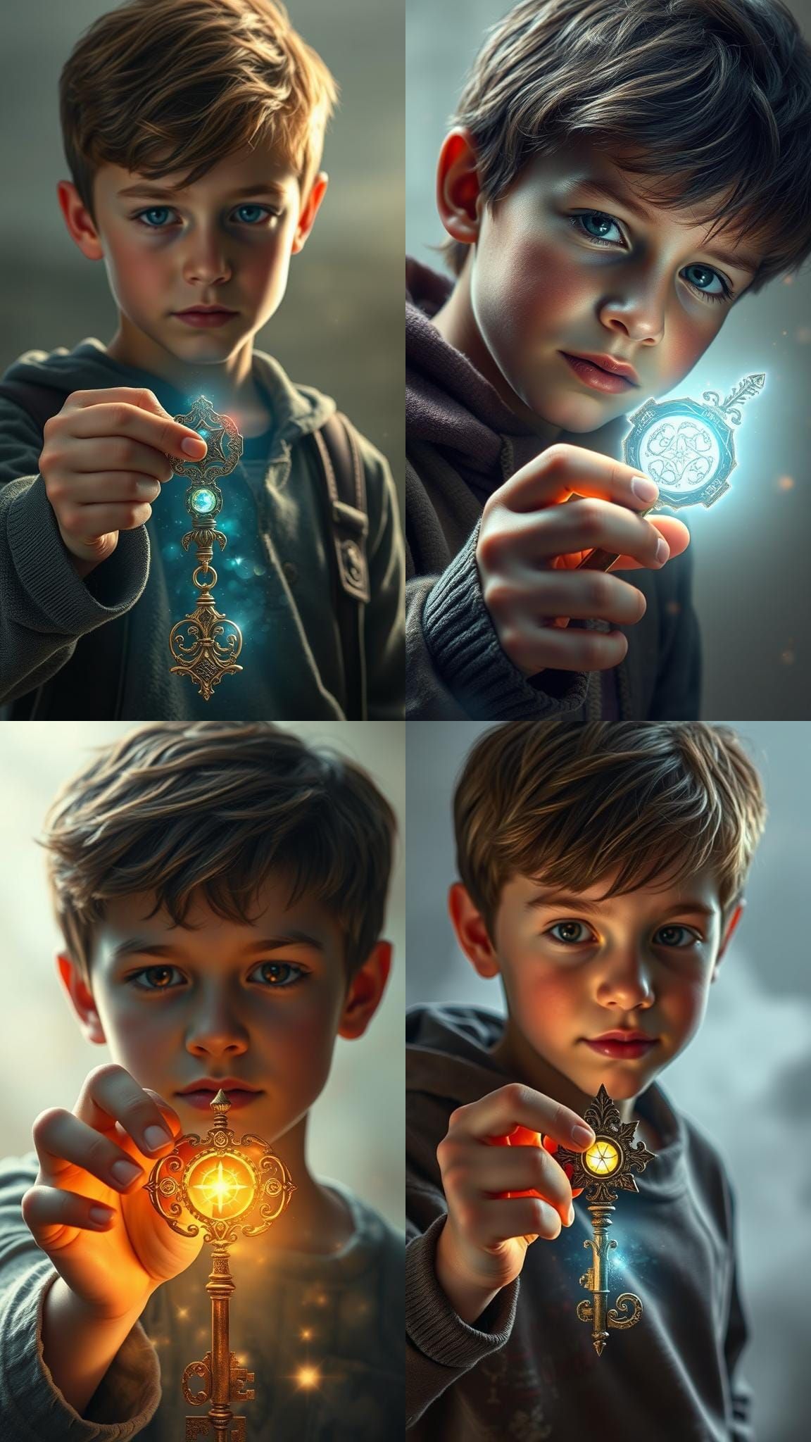 Mystical Key Held by Youthful Figure