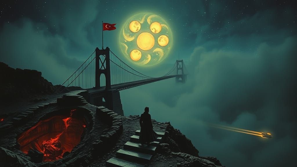 Surreal Album Cover Art in Art Nouveau Style