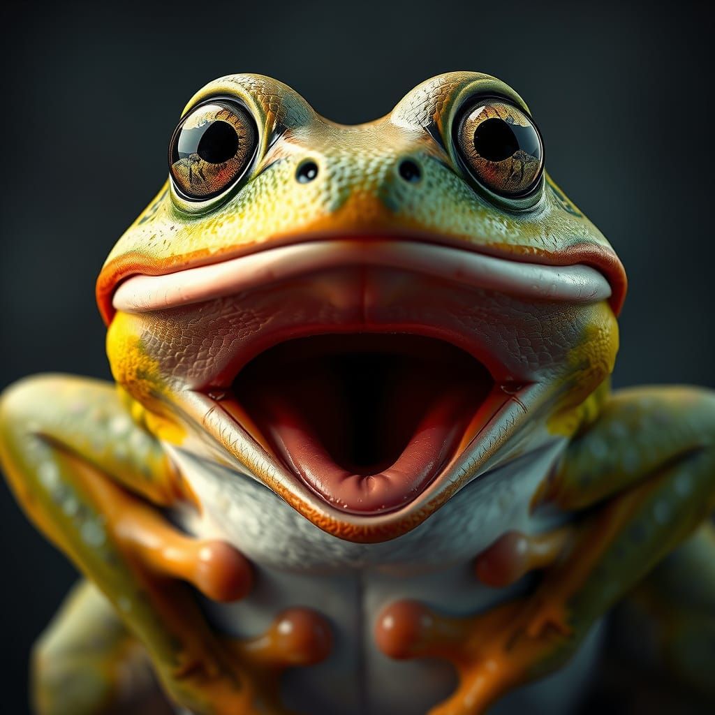 Surprised Frog in Detailed Matte Painting
