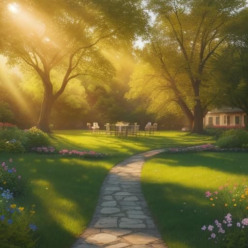 Joyful Sunny Day Scene with People Smiling