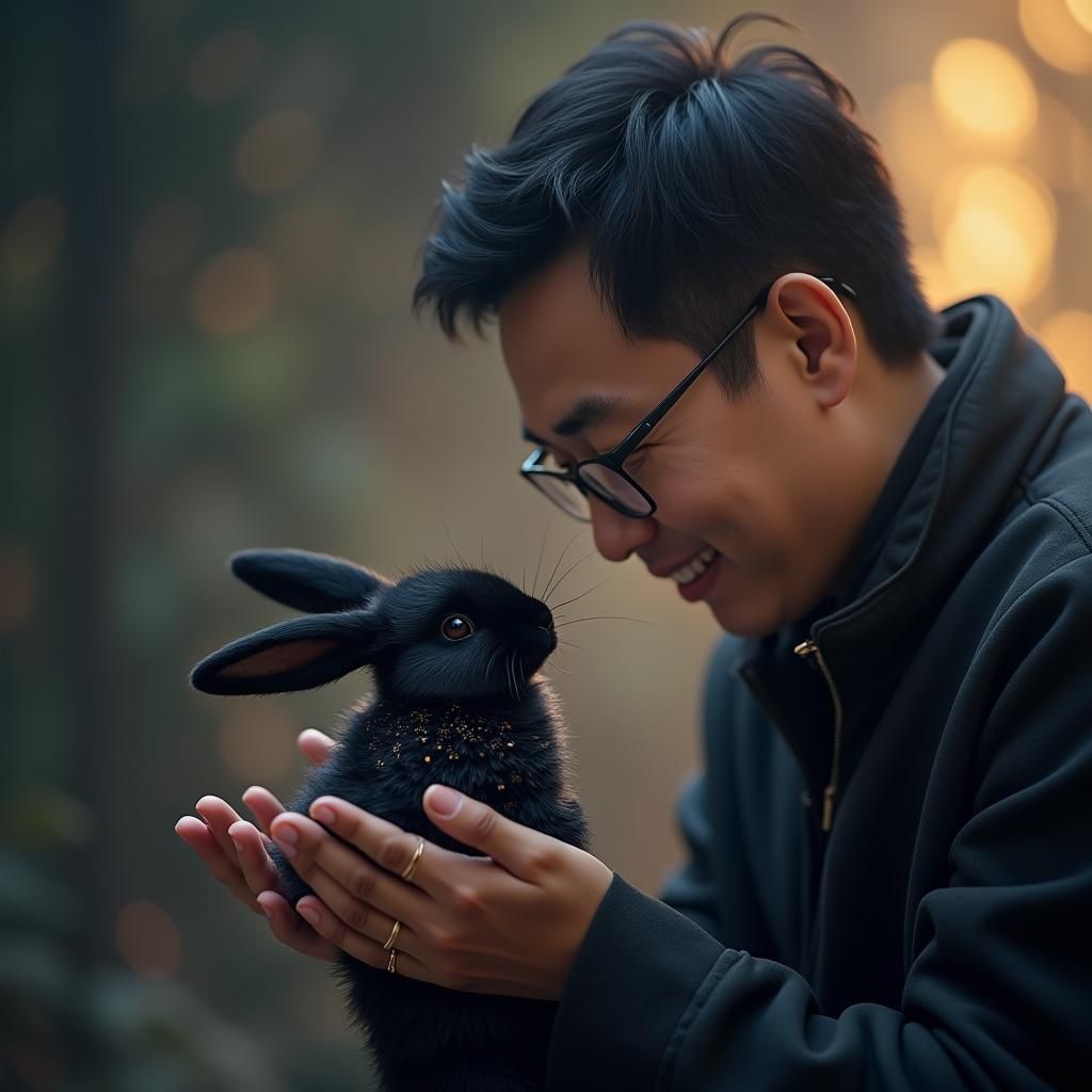 Changpeng Zhao and Mystical Rabbit: Photorealistic Concept A...