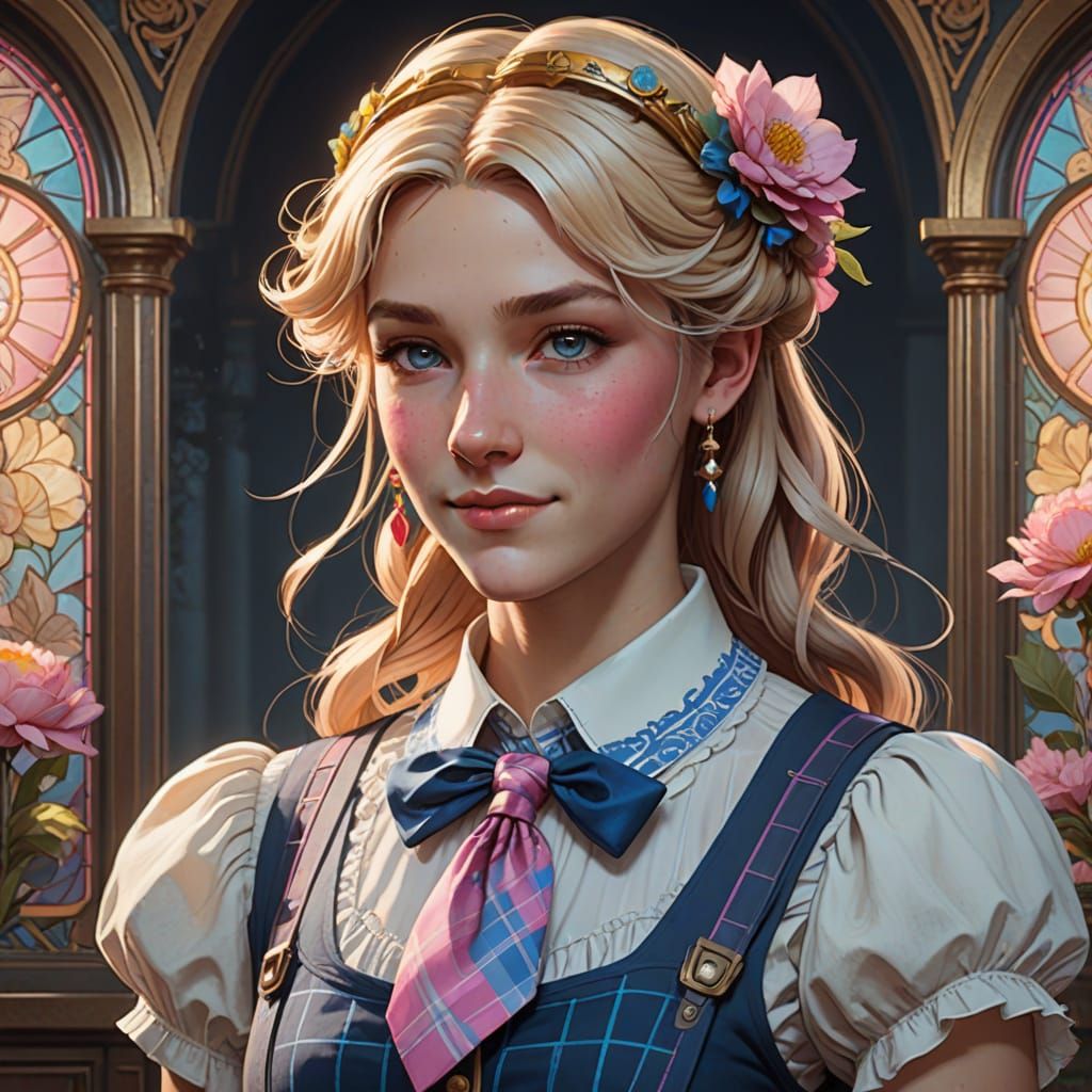 Elegant Crossdressing Gentleman in Art Nouveau Style