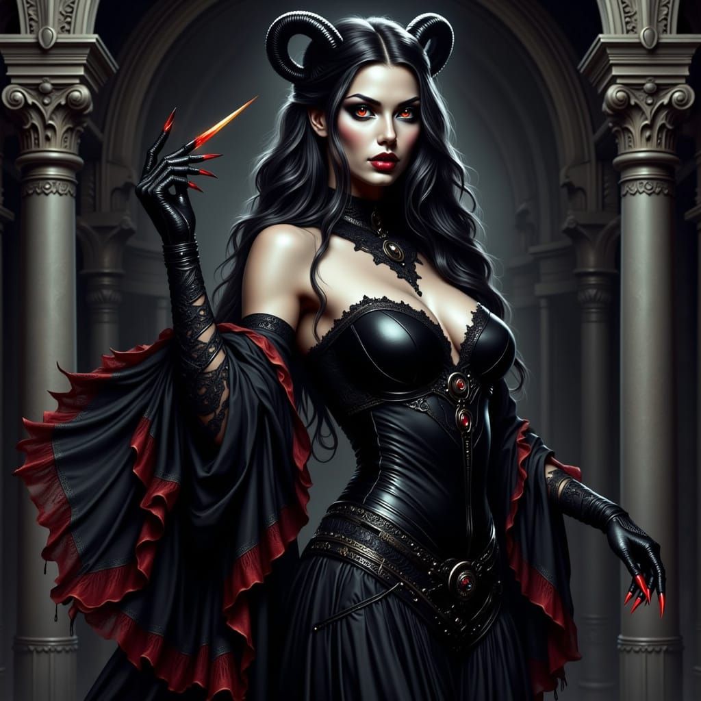 Darkly Magical Succubus Princess Invites with Enchanting Smi...