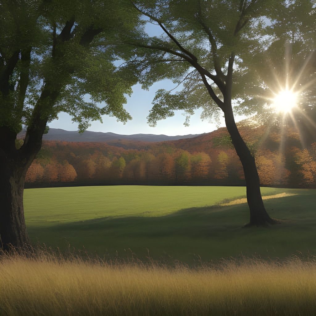 Golden Afternoon in a Verdant Oak and Maple Thicket