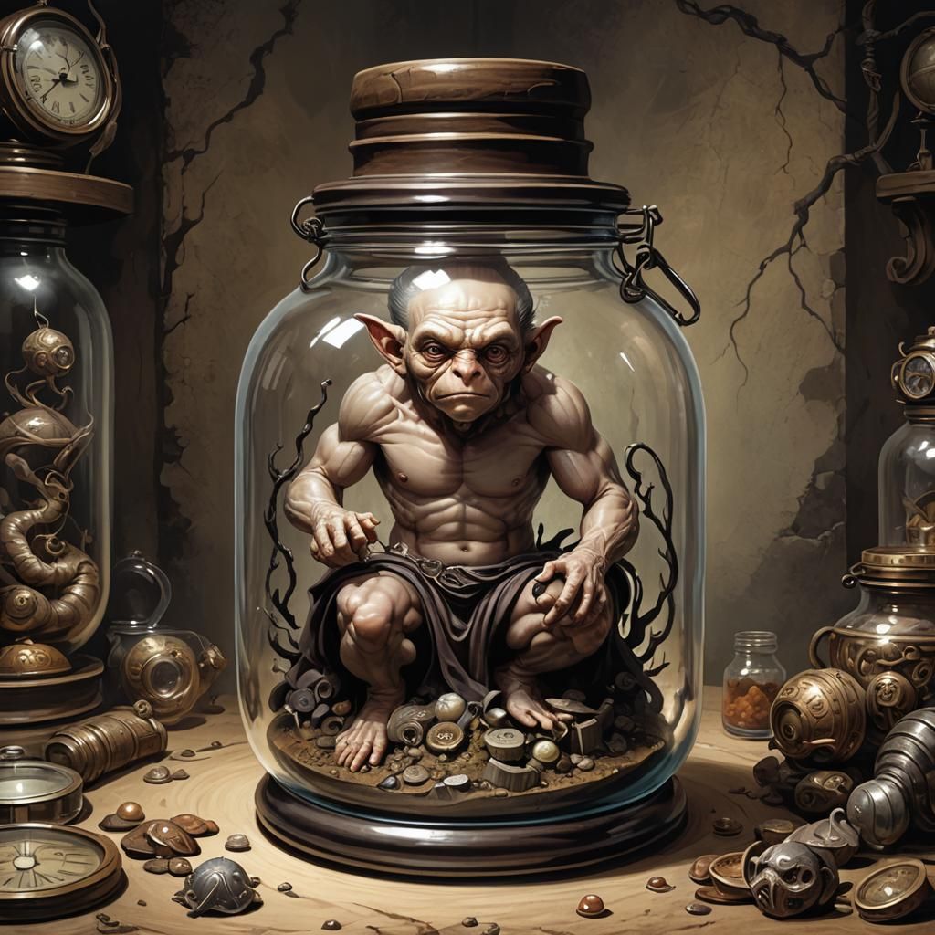 Homunculus in a Jar: Fantasy Art