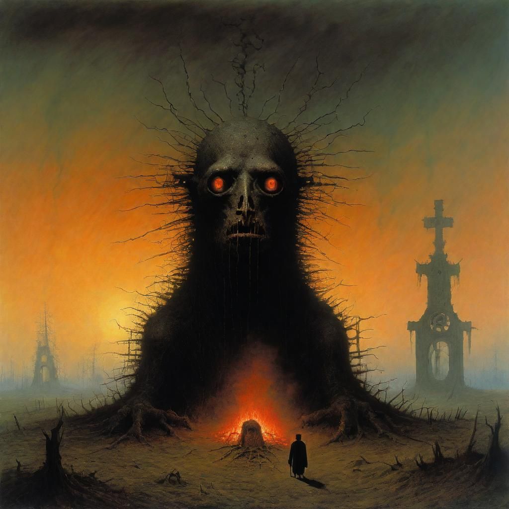 Surreal Mole Demon in Aetherpunk Steampunk Style