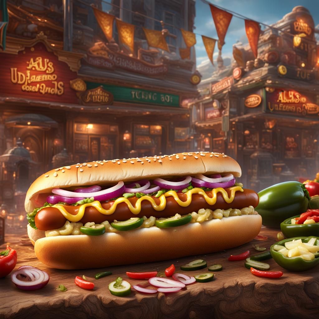 Al’s Famous Hot Dog: Detailed Fantasy Art