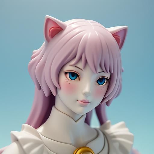 Catgirl Figurine in Moe Anime Style
