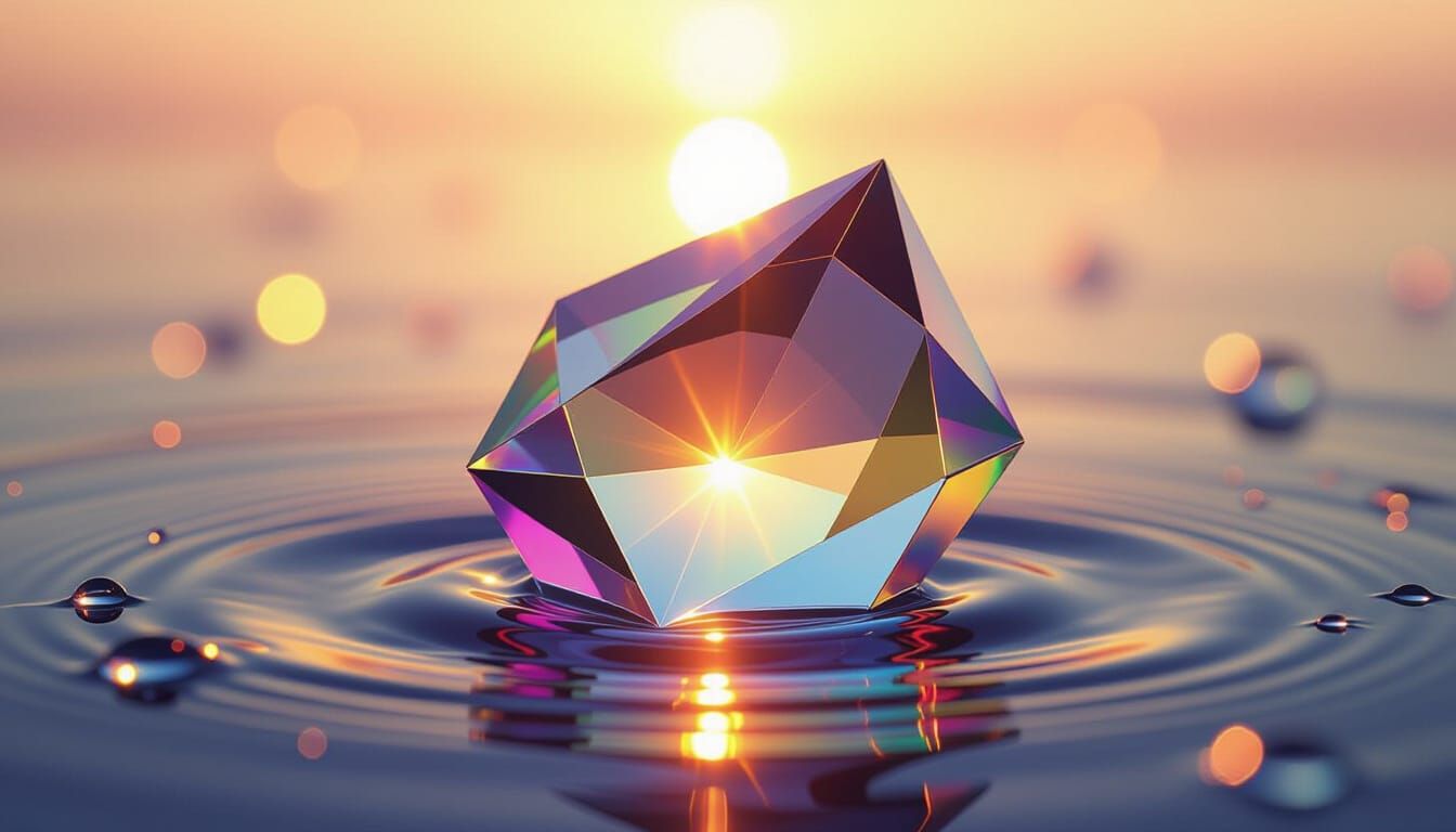 Prismatic Light Dance: A Macro Surrealist Oil Painting