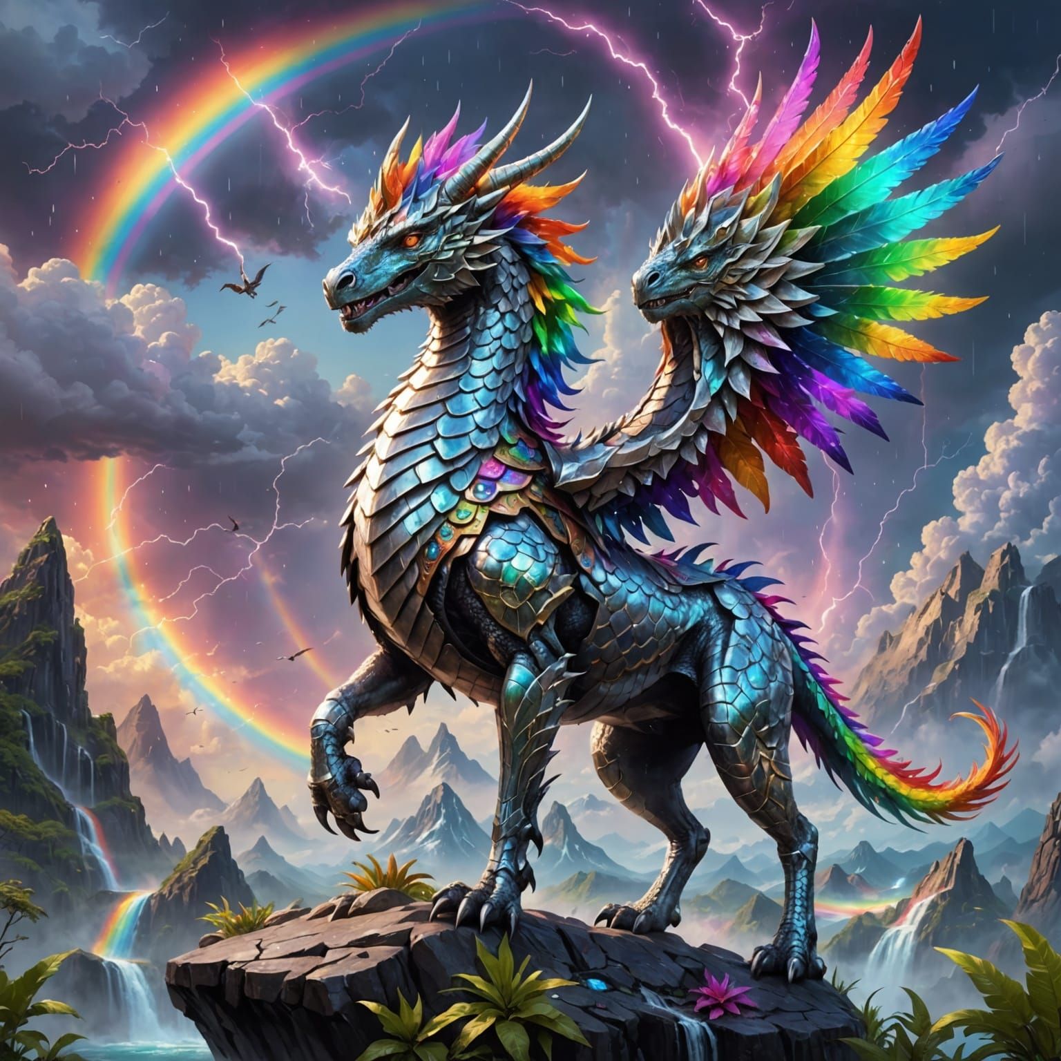 Majestic Kirin Griffin in Elven Armor