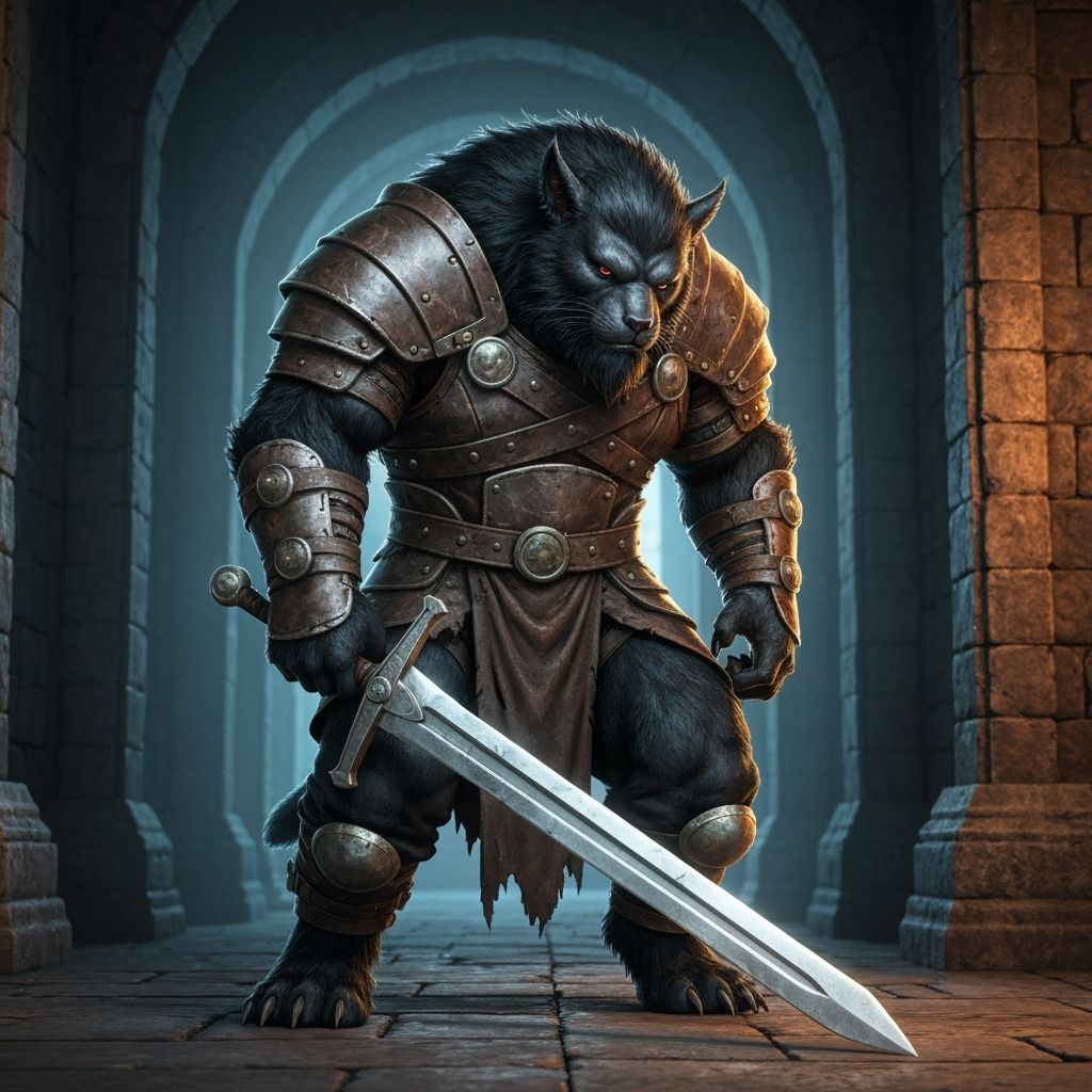 Gorilla as Conan in Dark Fantasy Realm