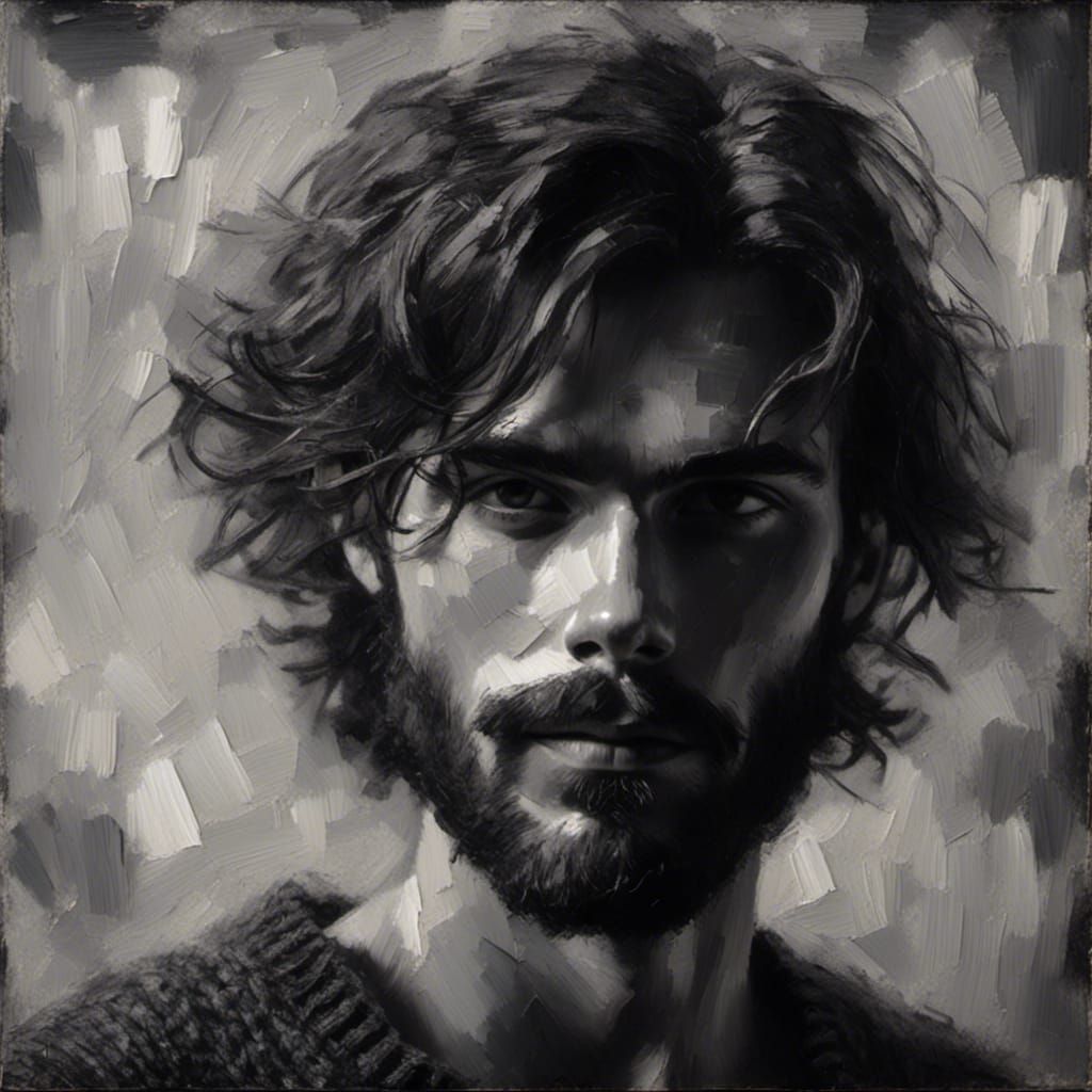 High-Contrast Portrait in Moody Monochrome Style