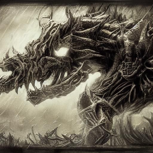 Legendary Horror Creature in Dark Fantasy Style