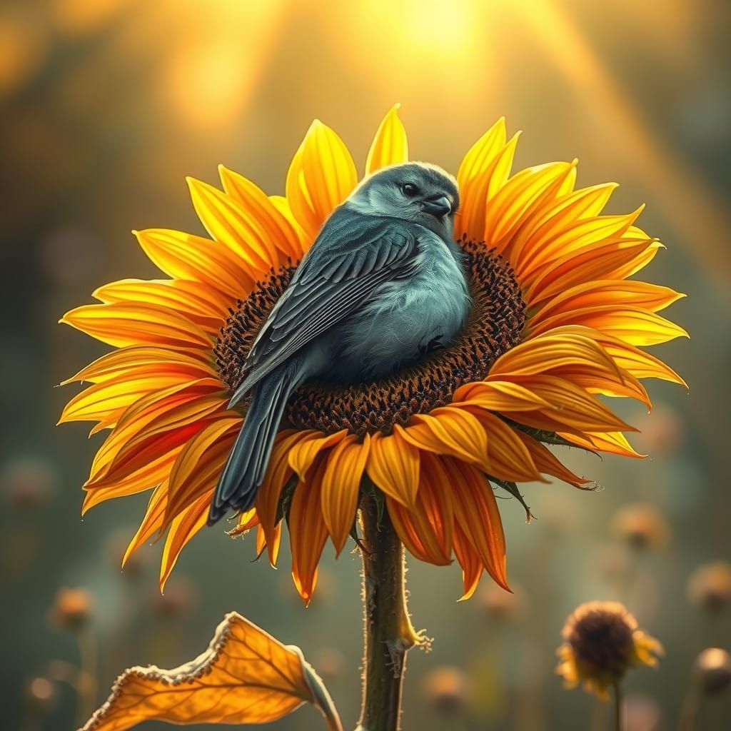 Ethereal Morning Masterpiece: Detailed Bird's Dream