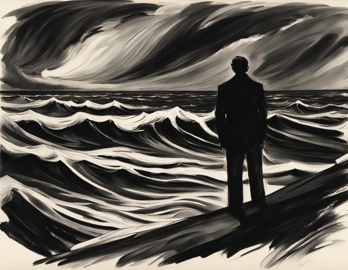 Anguish by the Sea: An Expressionist Sketch