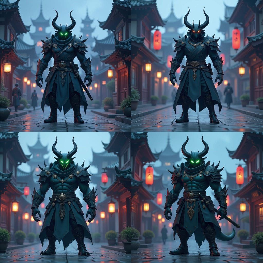 Mysterious Monster in Magical City: 3D Anime Art