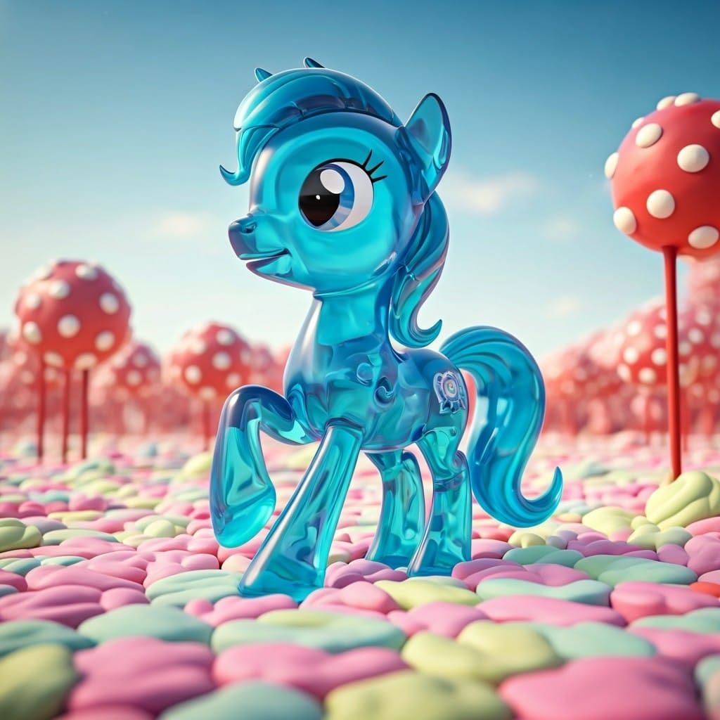 Blue Candy Pony in Fantasy Candyland