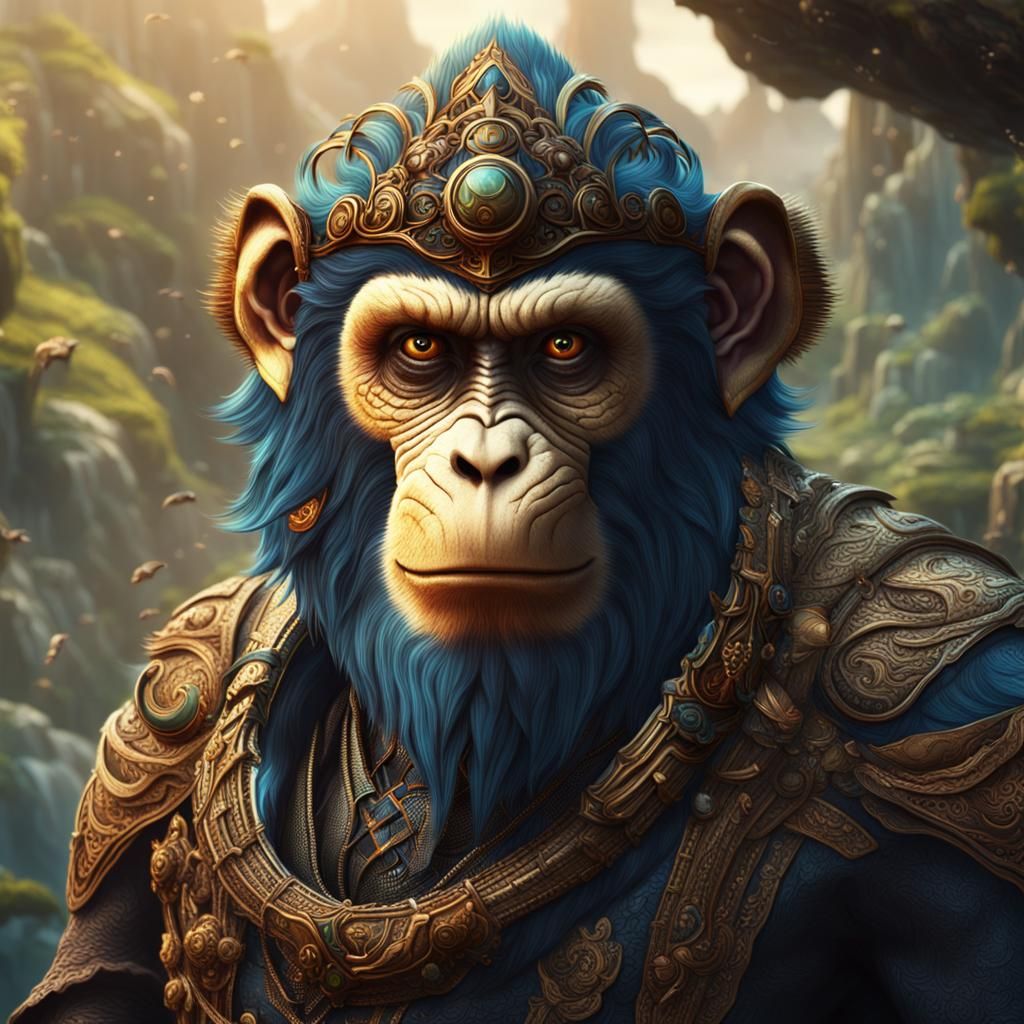 Fantastical Monkey Man in Detailed Matte Painting