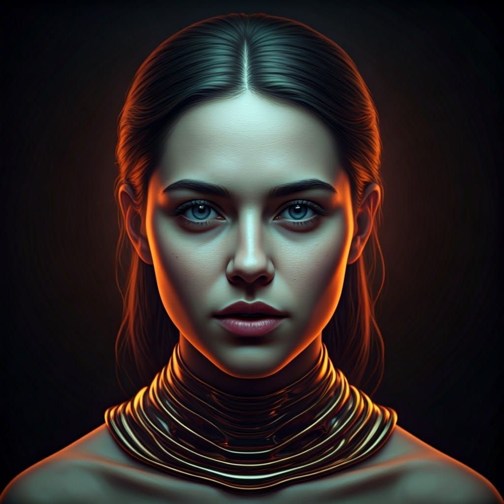 Surreal Portrait in a Mysterious Oceanic Scene