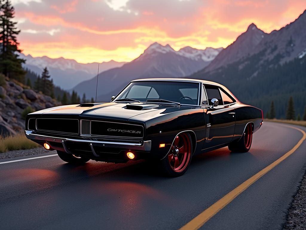 1969 Dodge Charger on Rocky Mountain Road