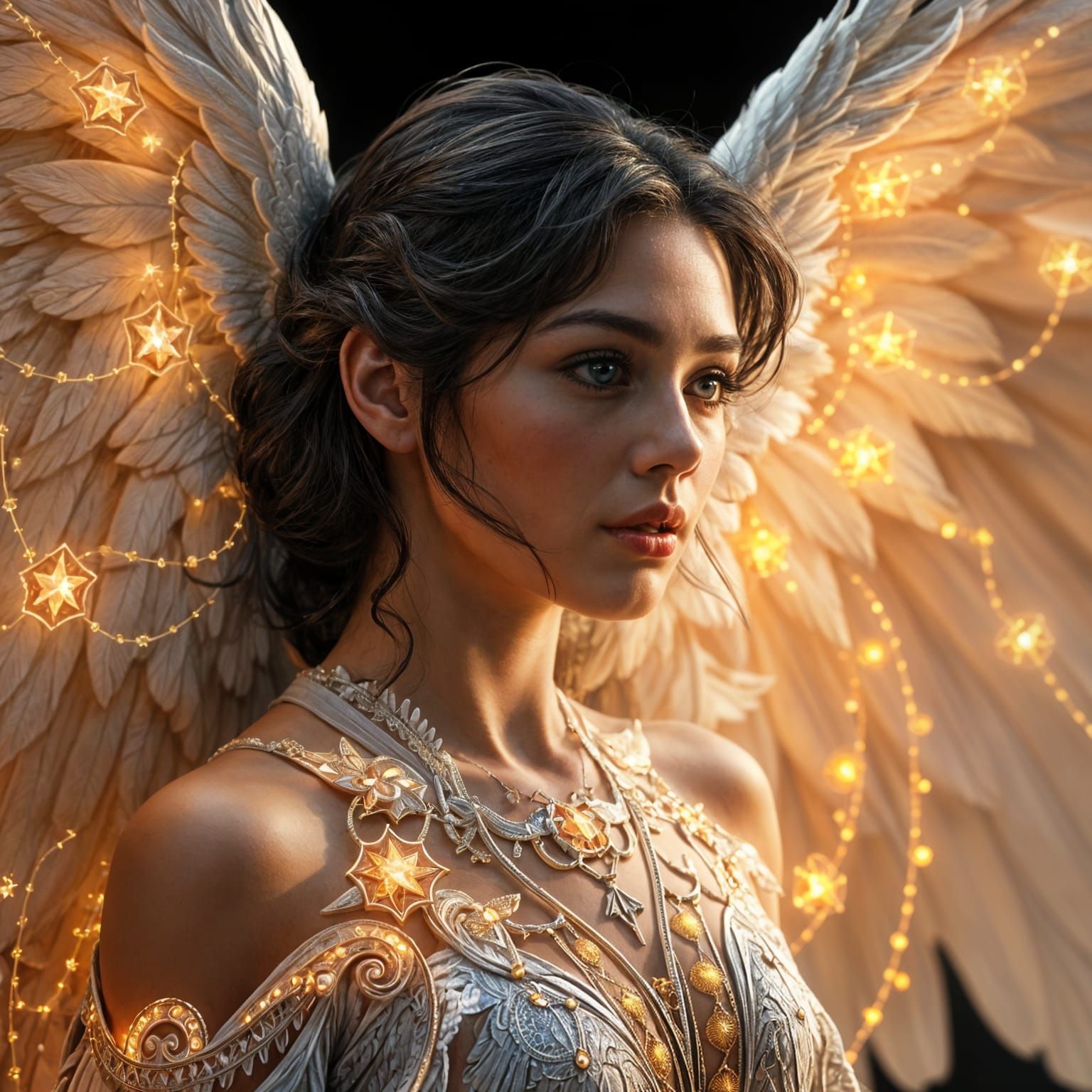 Angel of Celestial Beauty in Triadic Colors