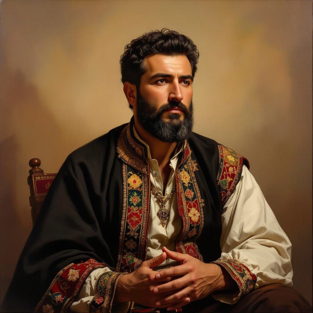 Introspective Portrait in the Style of Realist Oil Painting