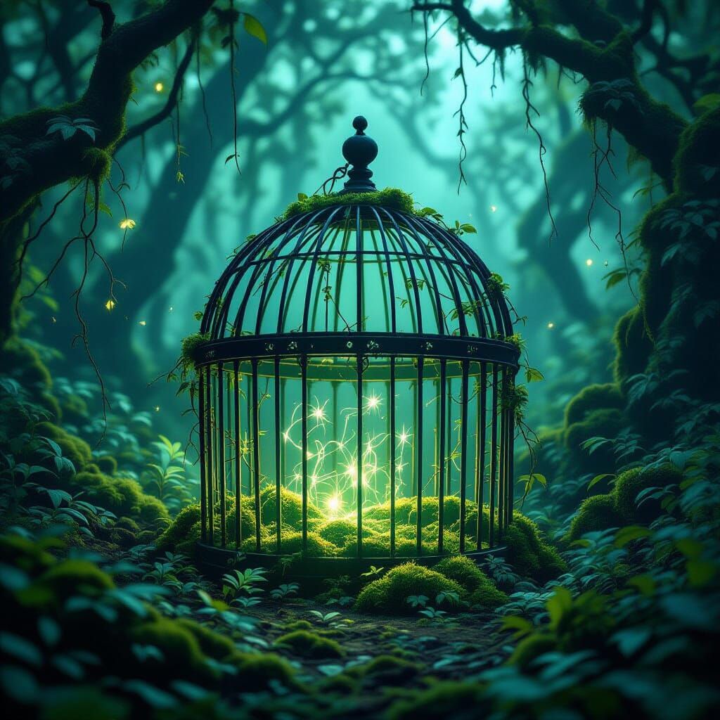 Enchanted Forest Birdcage with Ethereal Music
