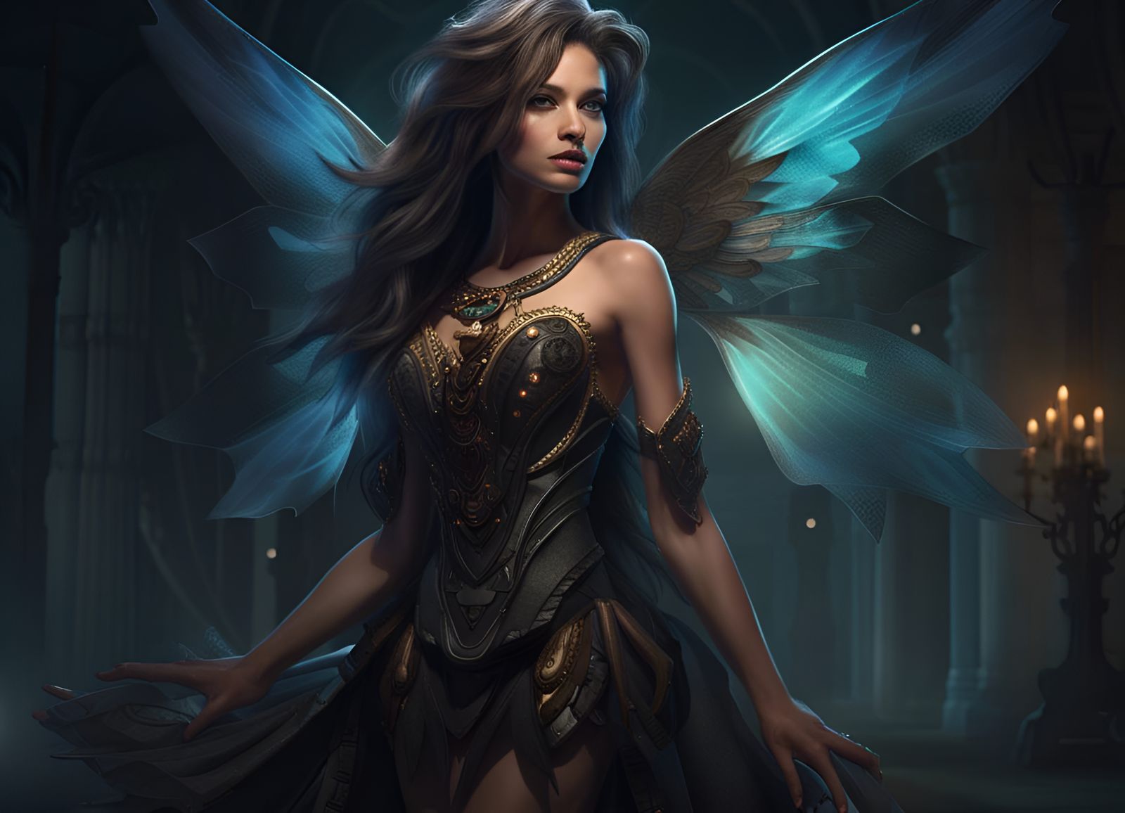 Grungy Male Fairy Dances in Gothic Forest