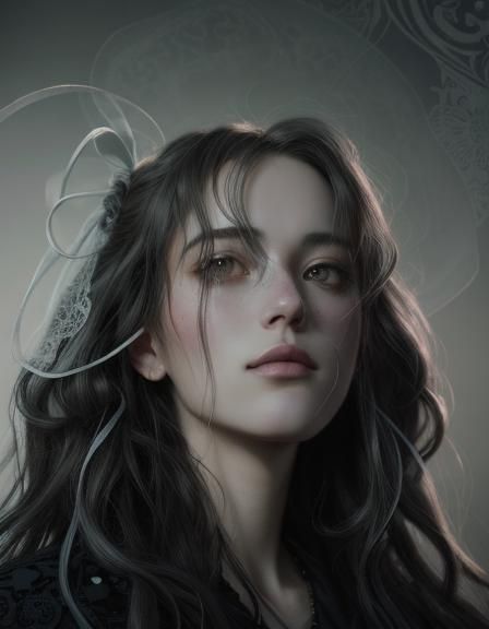 Ethereal Woman Portrait in 90s Grunge Style