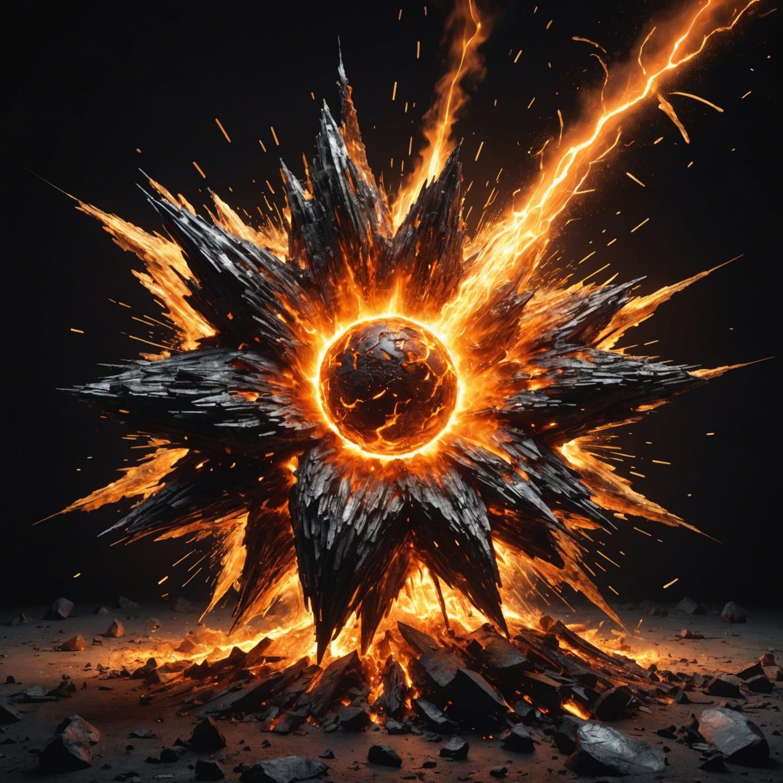 Dramatic Star Collision: Molten Metal and Fiery Sparks