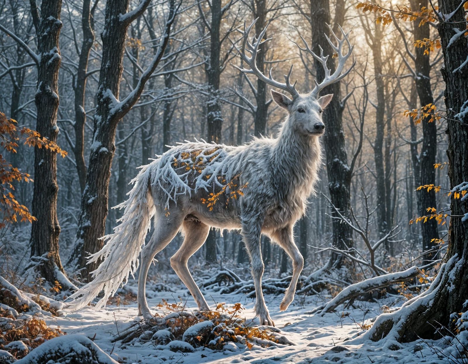 Ethereal Winter Forest in Dramatic Lighting