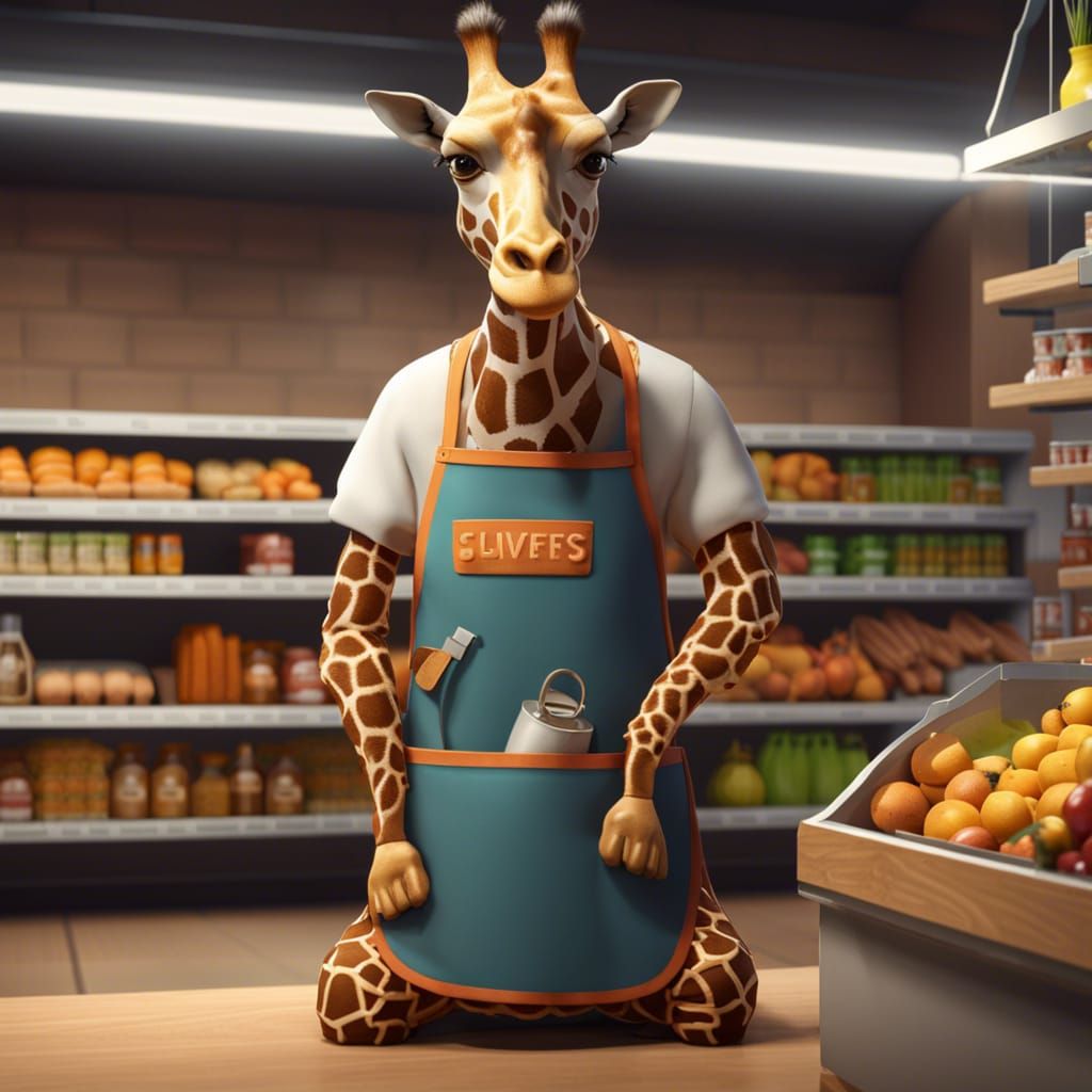 Giraffe Shelf Stocker in Animal Supermarket