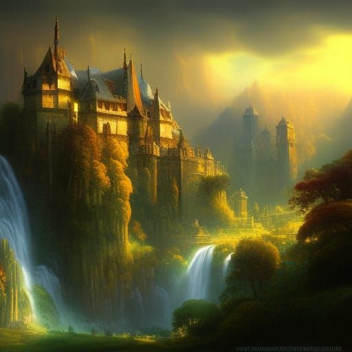 Fantastical Apple Computer in Digital Matte Painting