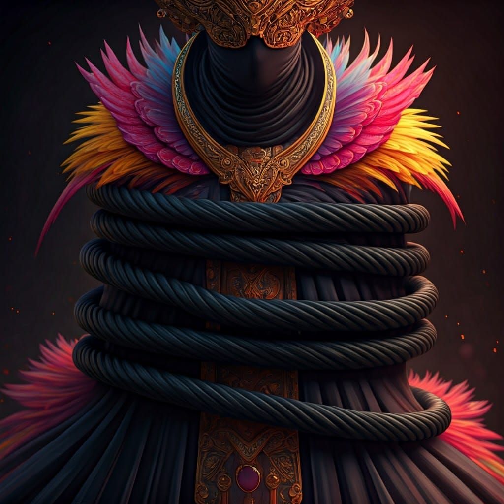 Intricate Shibari Art in Candy Style