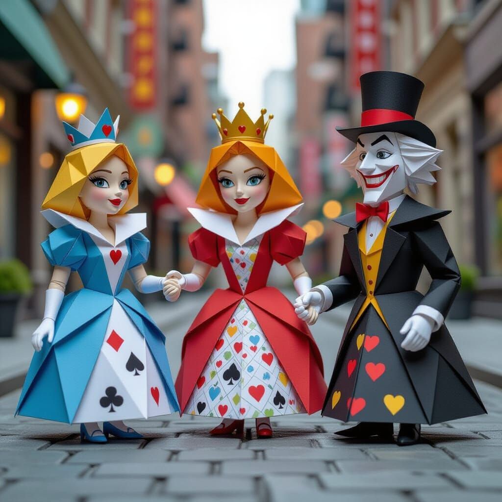 Alice Characters as Origami in Manhattan