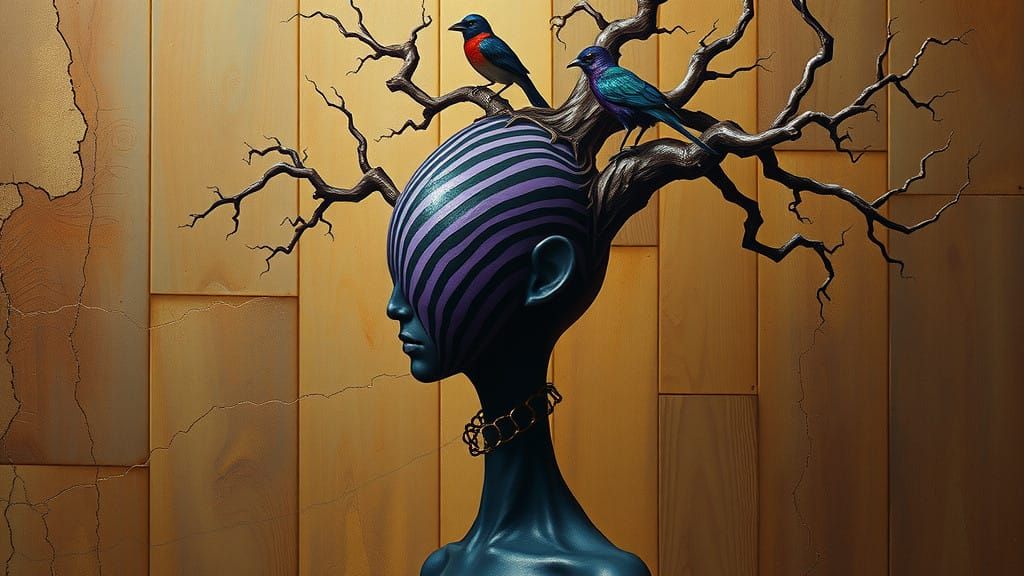 Ethereal Dreamworld in Vibrant Cyberpunk Style