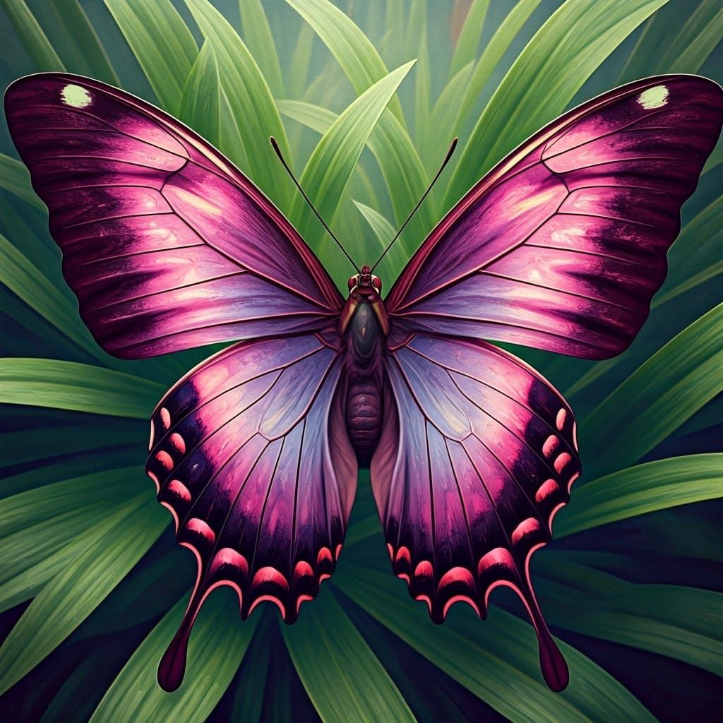 Iridescent Butterfly in Dreamlike Watercolor Style