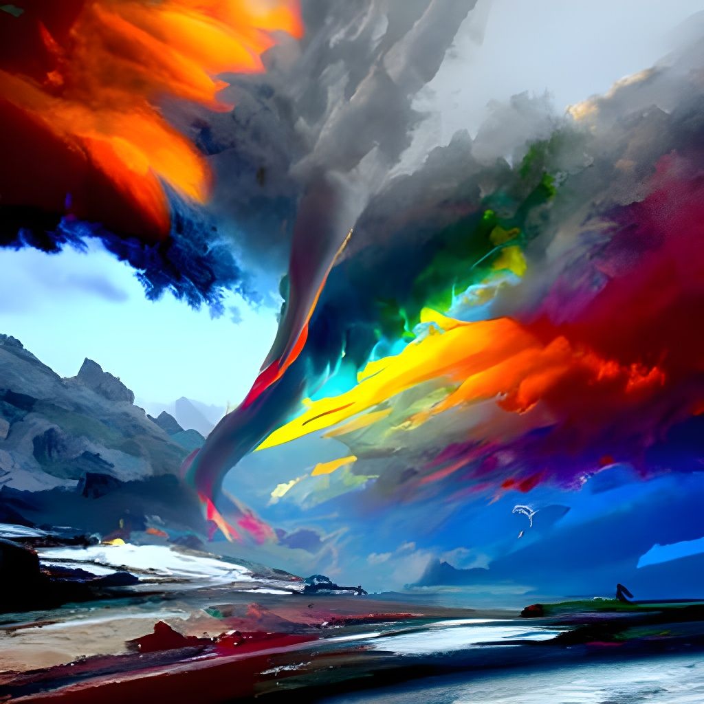 Chromatic Tornado Rips Through Autumn Landscape