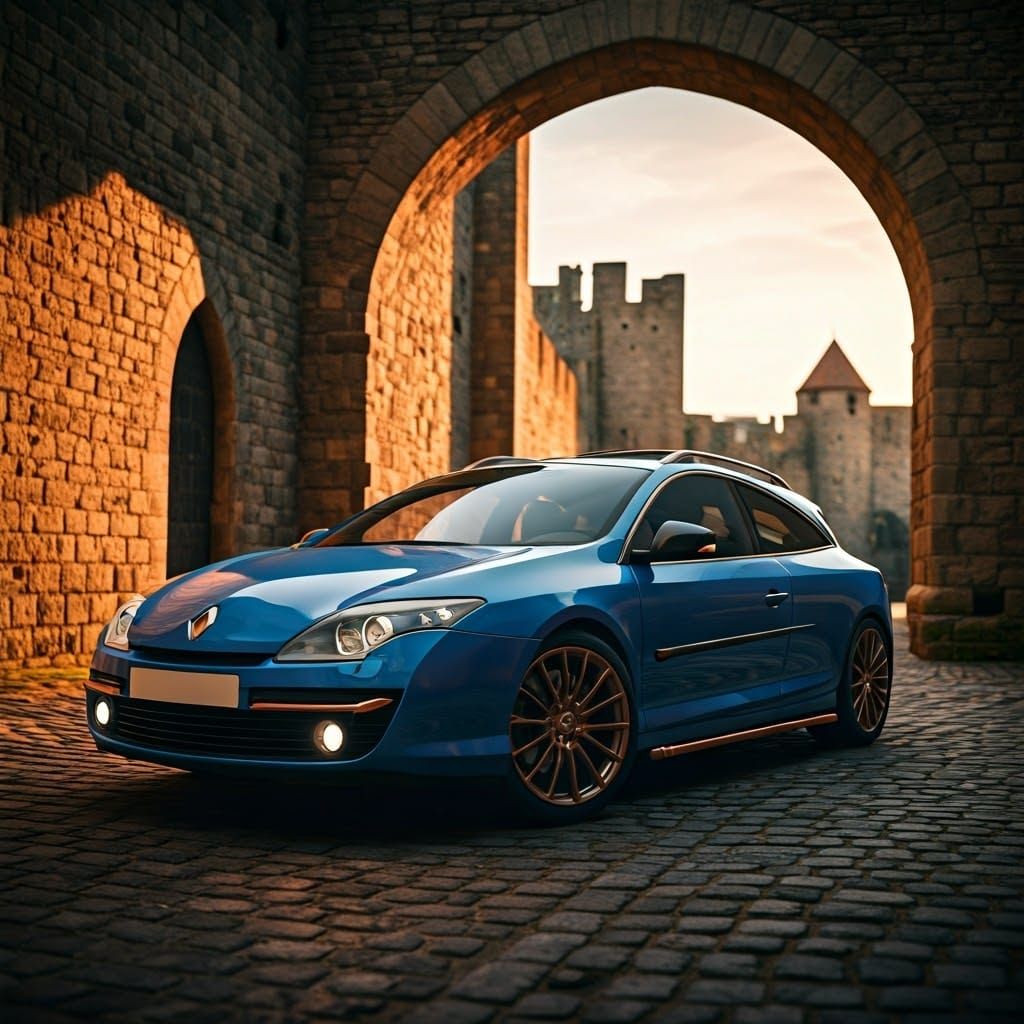 Sleek Steampunk Renault Laguna Shooting Brake in Medieval Ca...