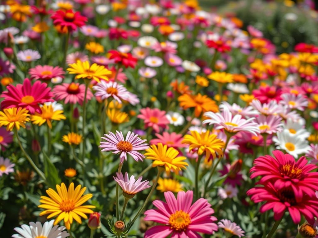 Vibrant Maximalist Floral Garden in HDR