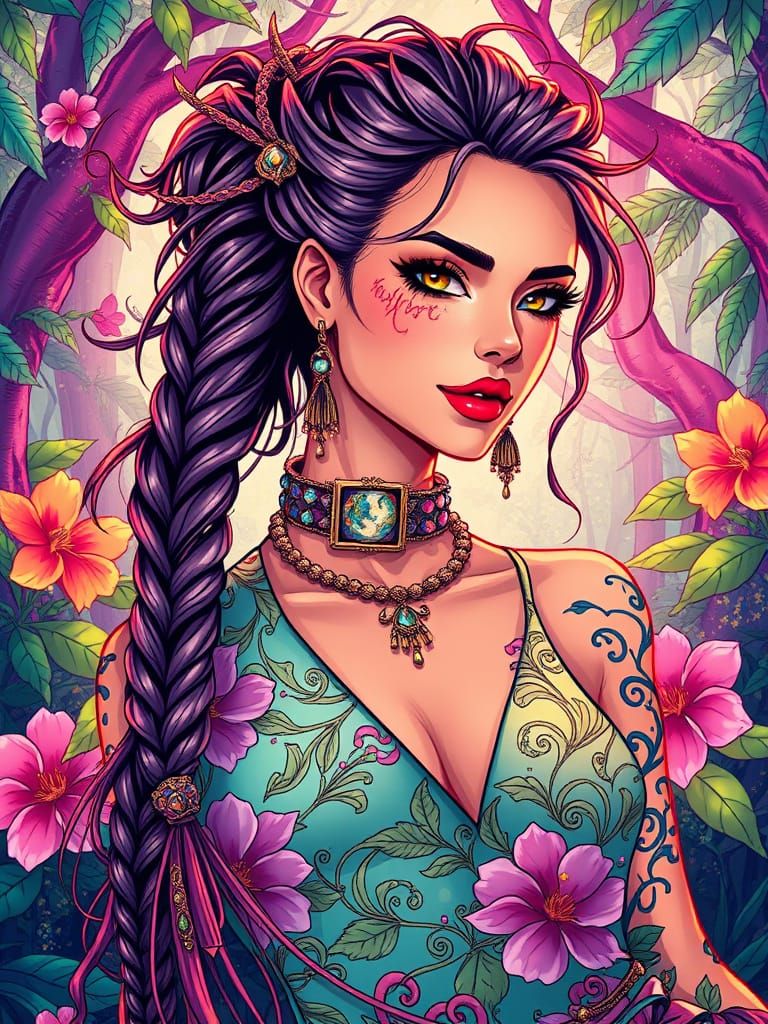 Ethereal Fantasy Fashion in Vibrant Anime Style