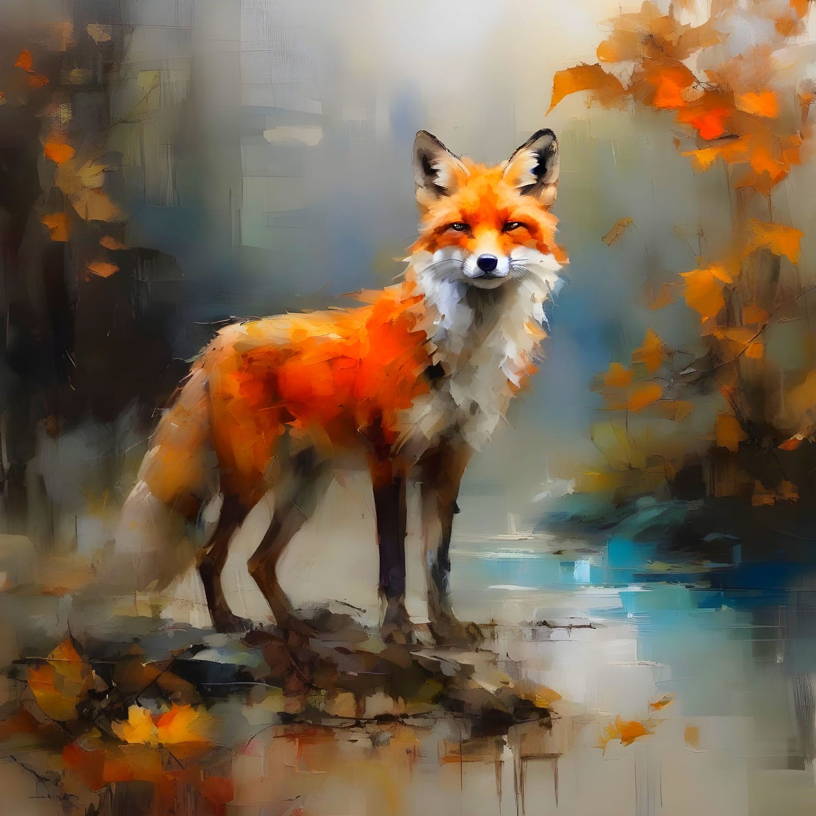 Majestic Autumn Fox in Vibrant Colors