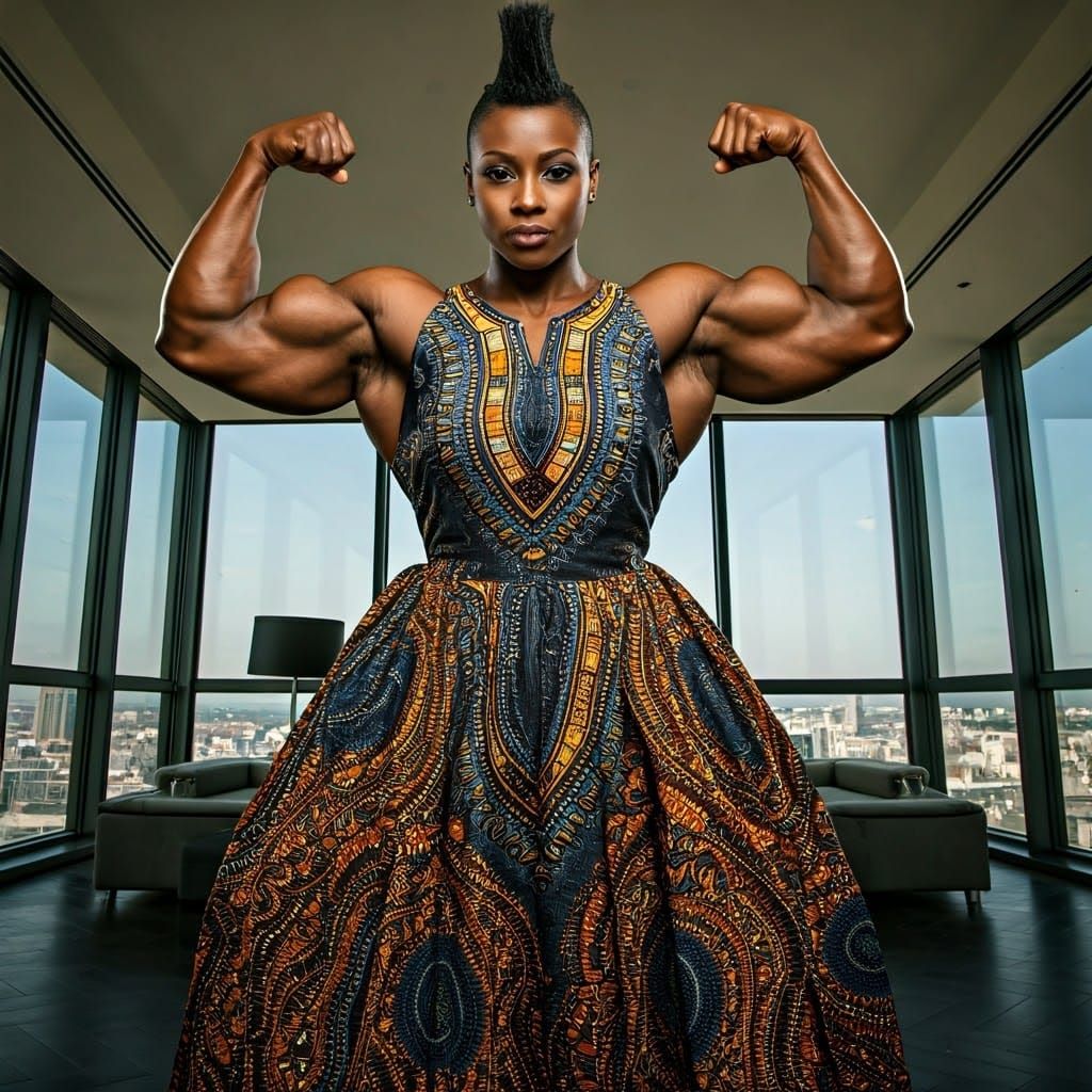 Confident African Queen in Luxurious Penthouse