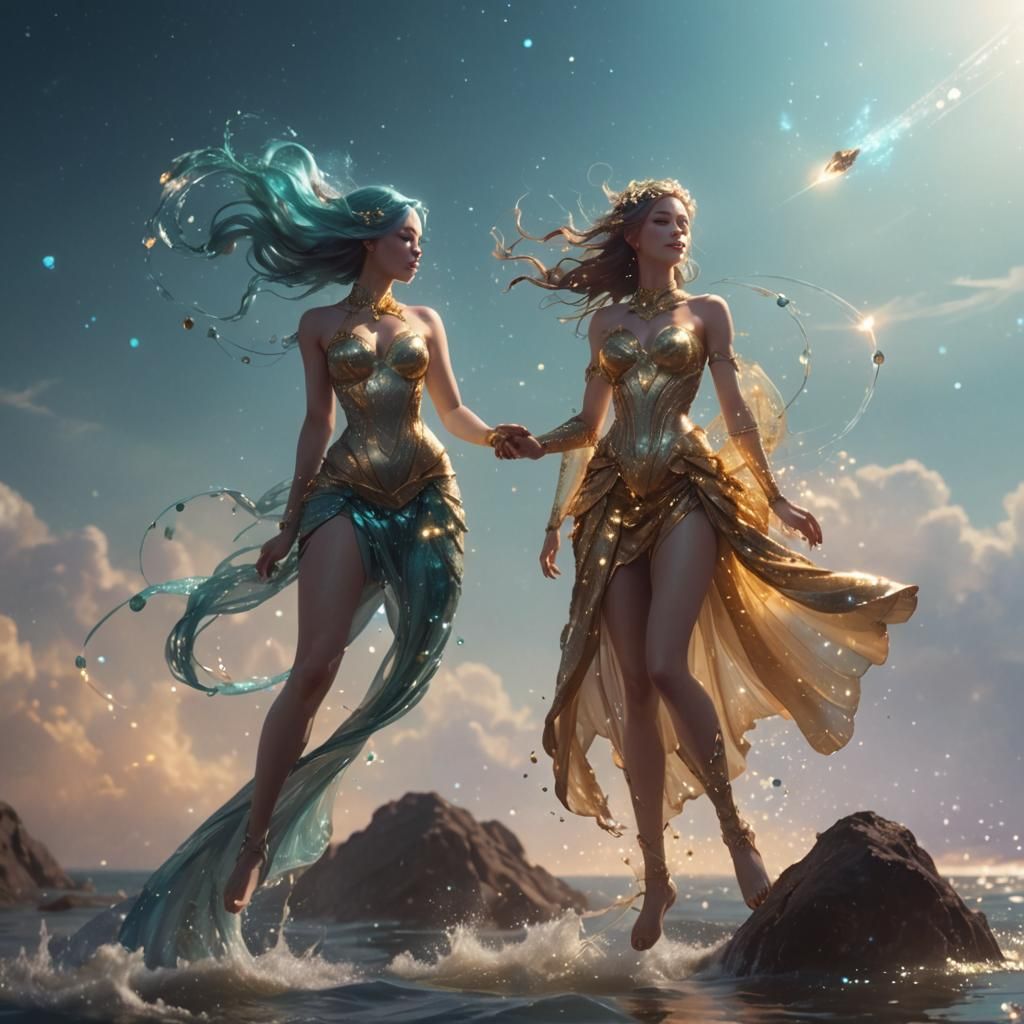 Celestial Mermaid in Galactic Chase Scene