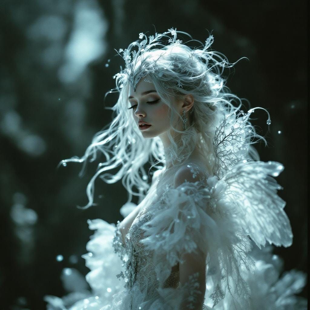 Ethereal Silver Mist Fairy in Dreamy Cinematic Scene