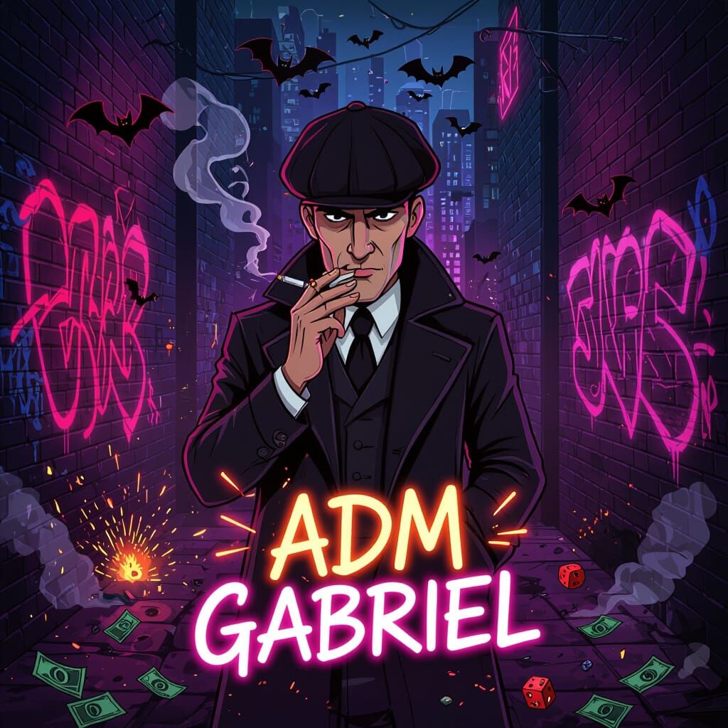 Urban Trap Funk Poster with Mysterious Man