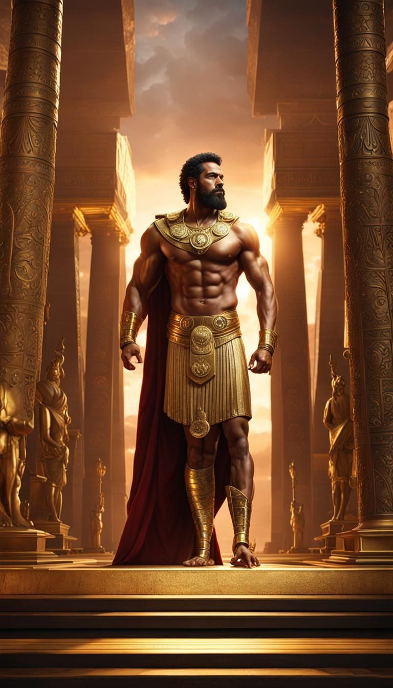 Egyptian Hercules Portrait in Dark Fantasy Style