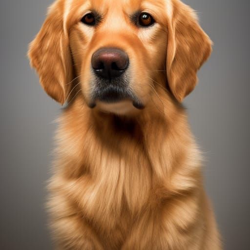 Golden Retriever Professional Portrait in Studio Lighting