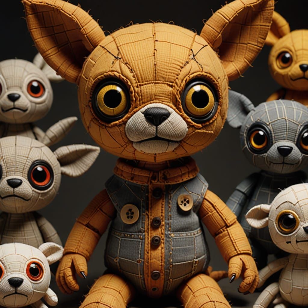 Evil Stuffed Animal Character in Vivid CGI Art